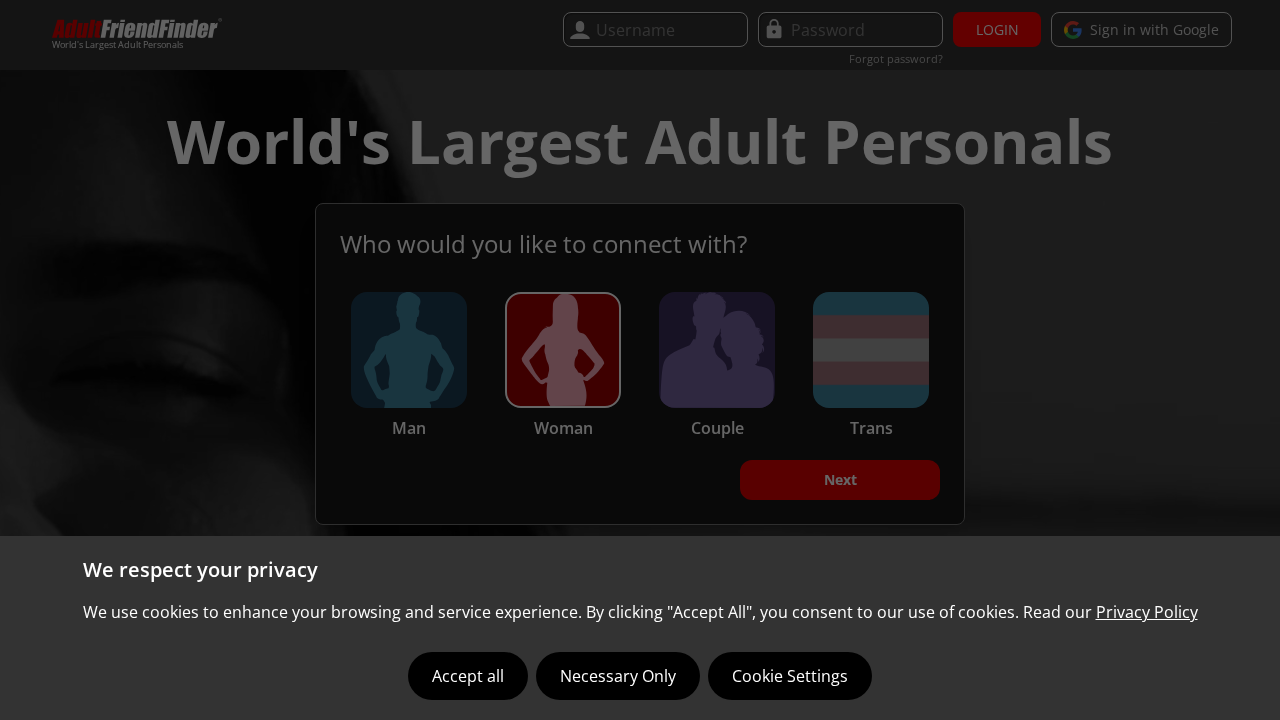 AdultFriendFinder screenshot