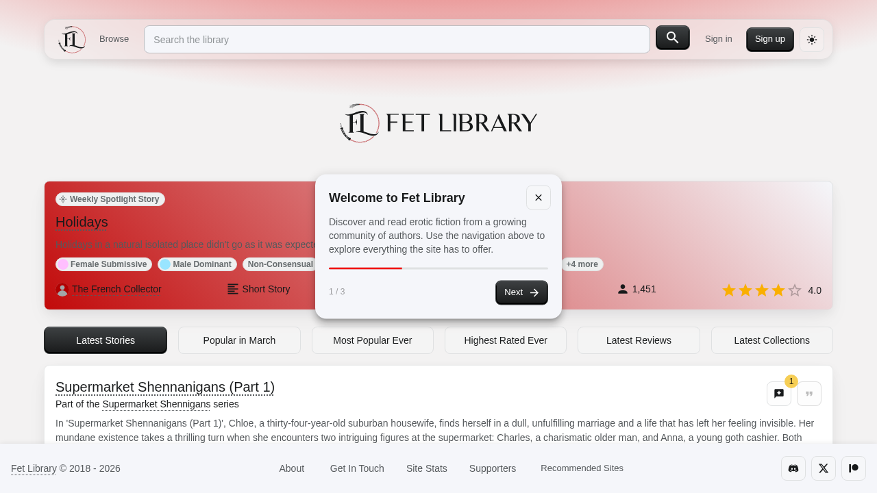The Fet Library screenshot